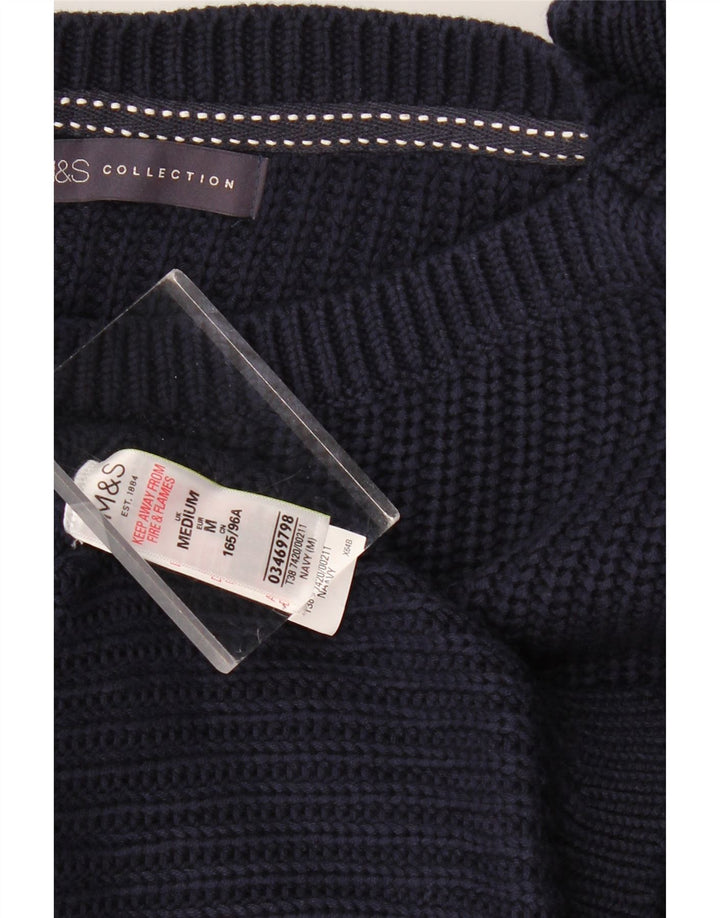 Maglione maglione girocollo da donna Marks & Spencer UK 14 blu navy medio