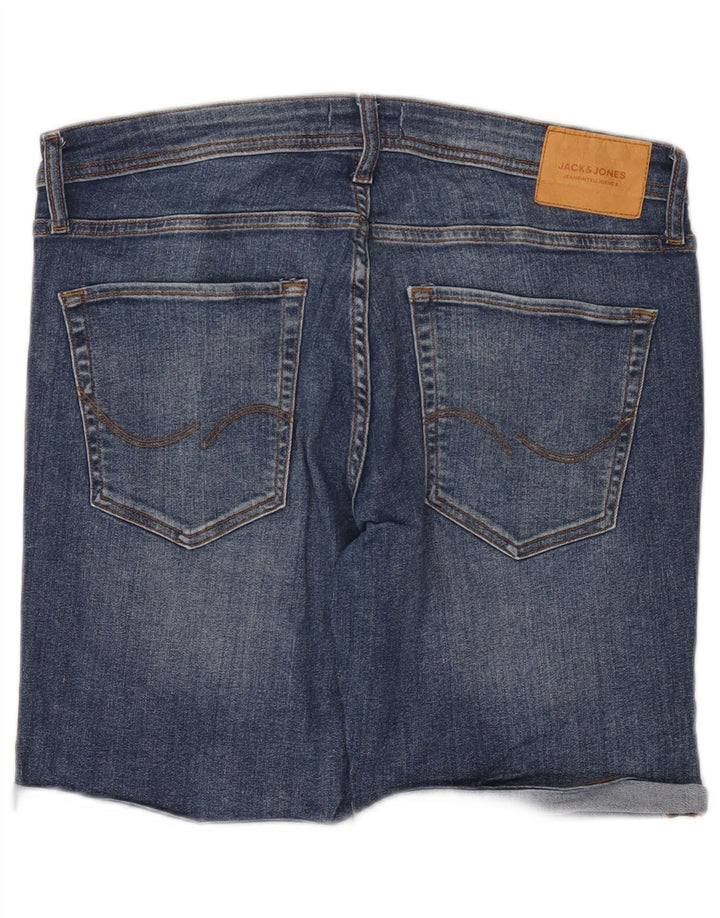 Jack & Jones Pantaloncini di jeans invecchiati regolari da uomo di grandi dimensioni W36 in cotone blu