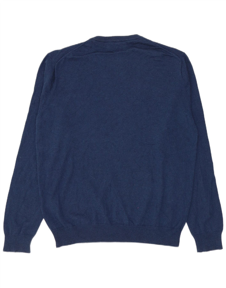 GANT Maglione maglione girocollo da uomo grande in cotone blu navy