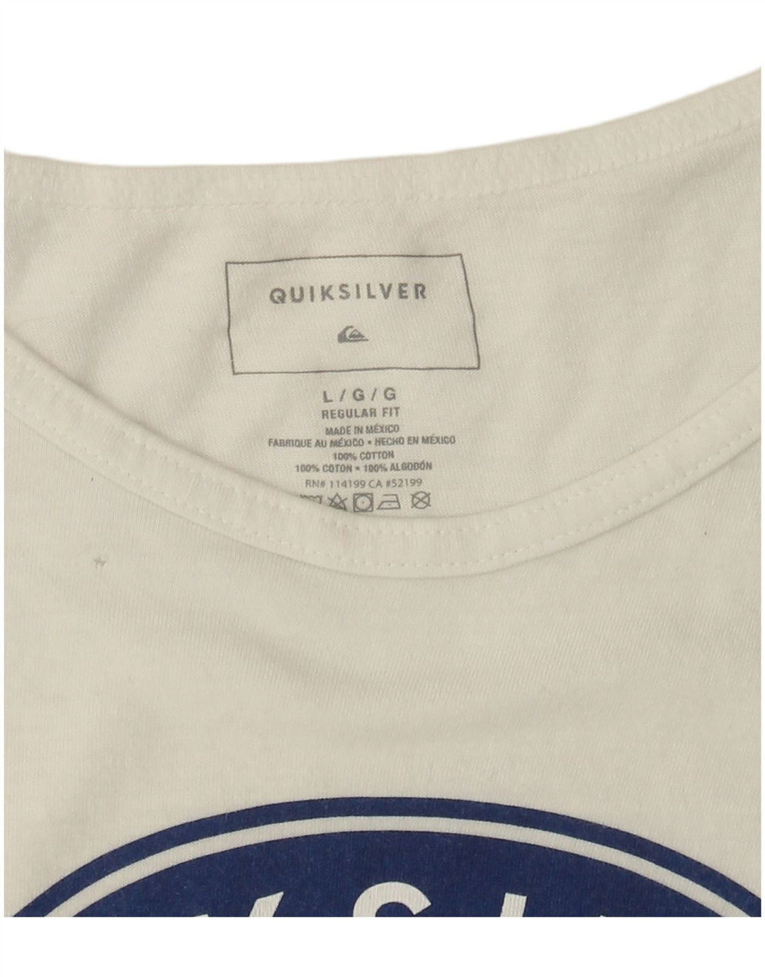 Canotta grafica da uomo Quiksilver grande in cotone bianco