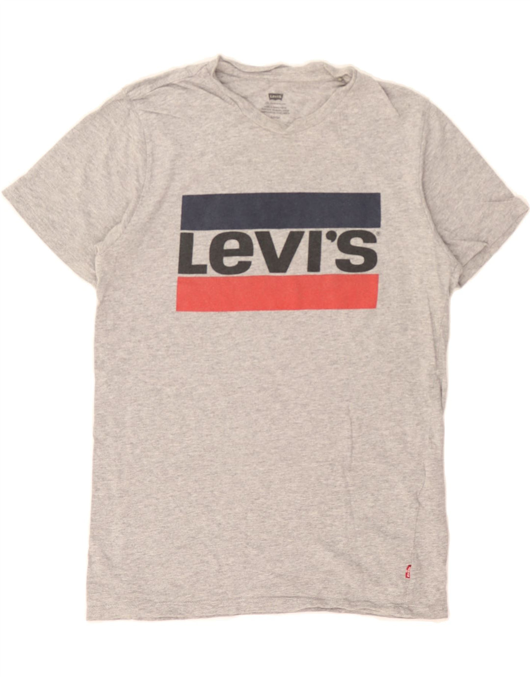LEVI'S Womens Graphic T-Shirt Top UK 10 Small Grey Cotton Vintage Levi's and Second-Hand Levi's from Messina Hembry 