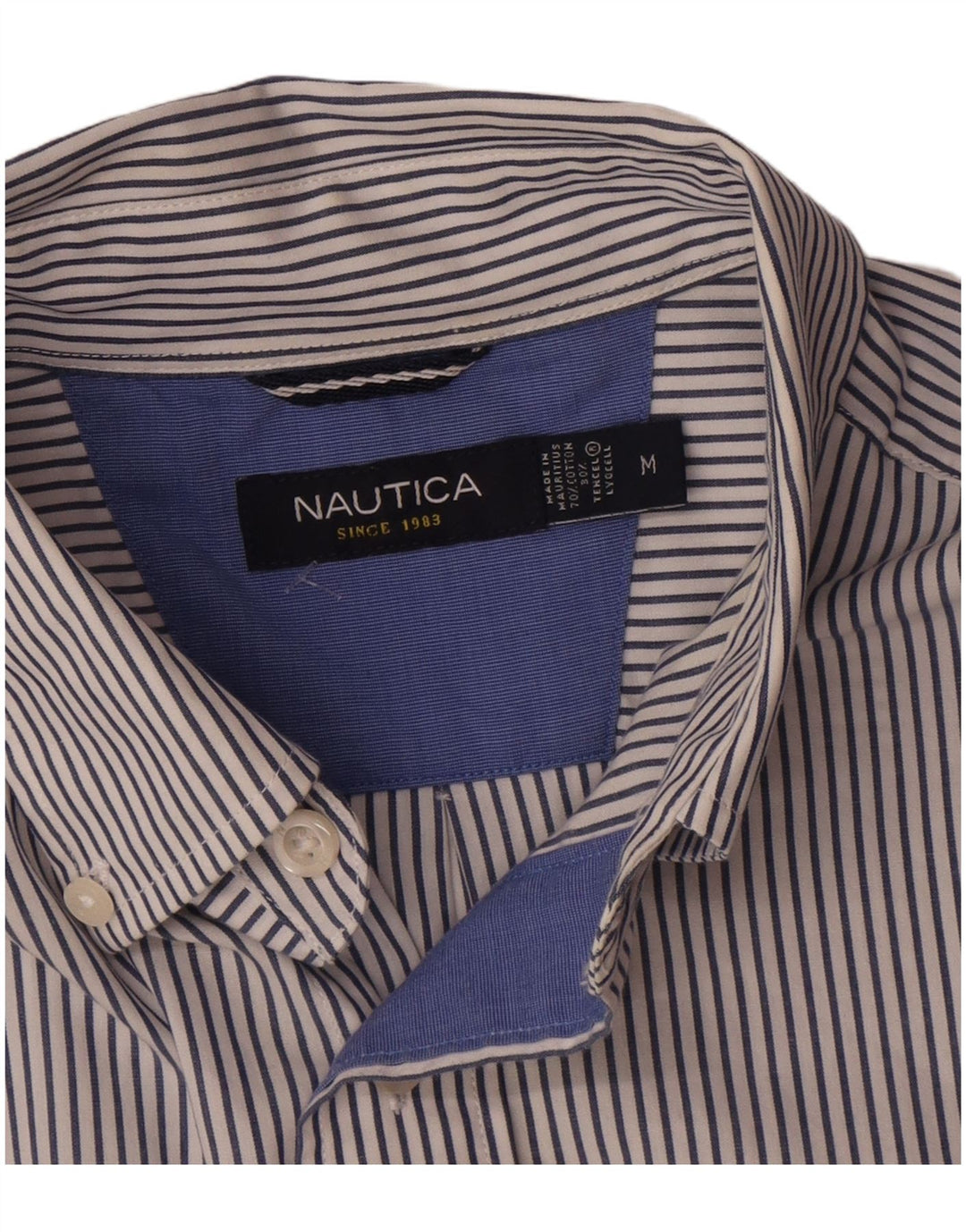 Camicia Uomo NAUTICA Cotone Gessato Blu Medio