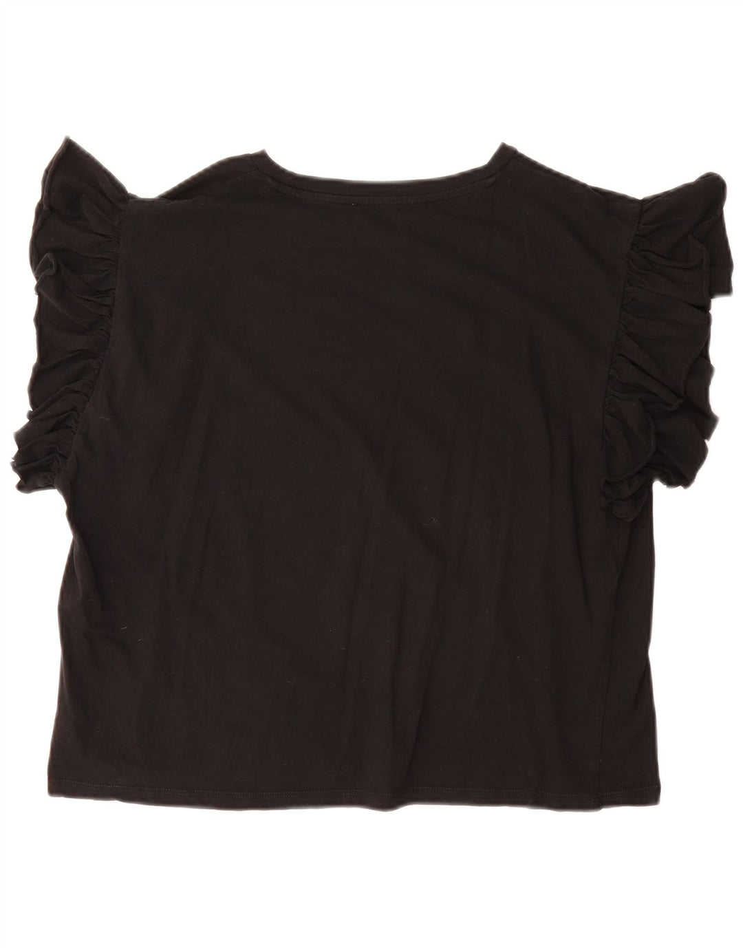 ZARA Womens Blouse Top UK 14 Large Black