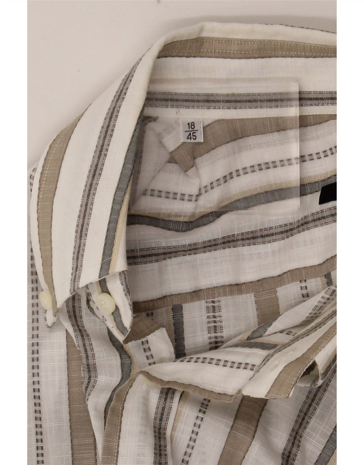 Camicia da uomo ROCCOBAROCCO taglia 45 18 2XL a righe bianco sporco