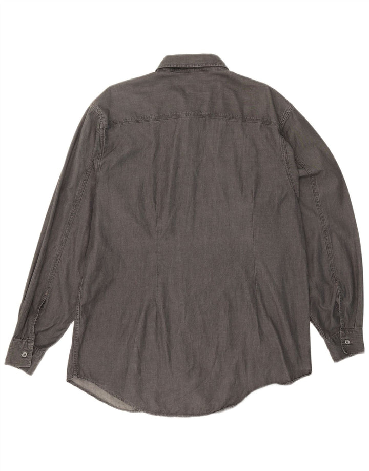 Camicia da uomo Calvin Klein Jeans grande in cotone grigio