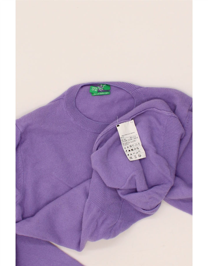 BENETTON Womens Crew Neck Jumper Sweater UK 8 Small Purple Vintage Benetton and Second-Hand Benetton from Messina Hembry 