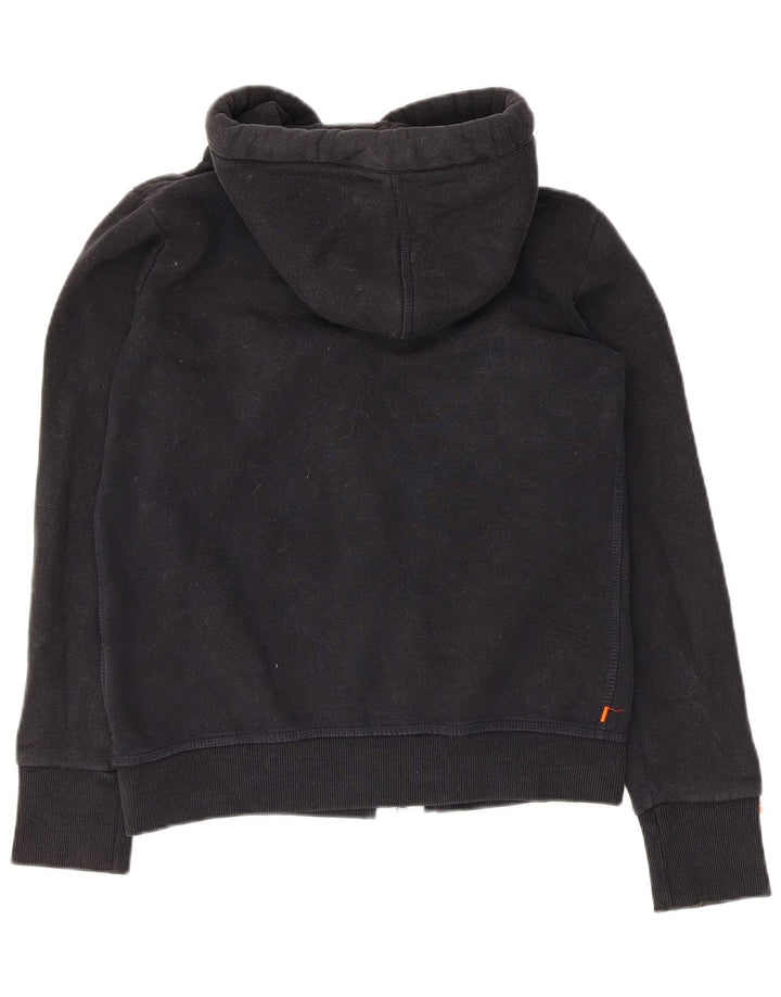 Maglione con cappuccio e zip da donna Superdry UK 12 cotone nero medio