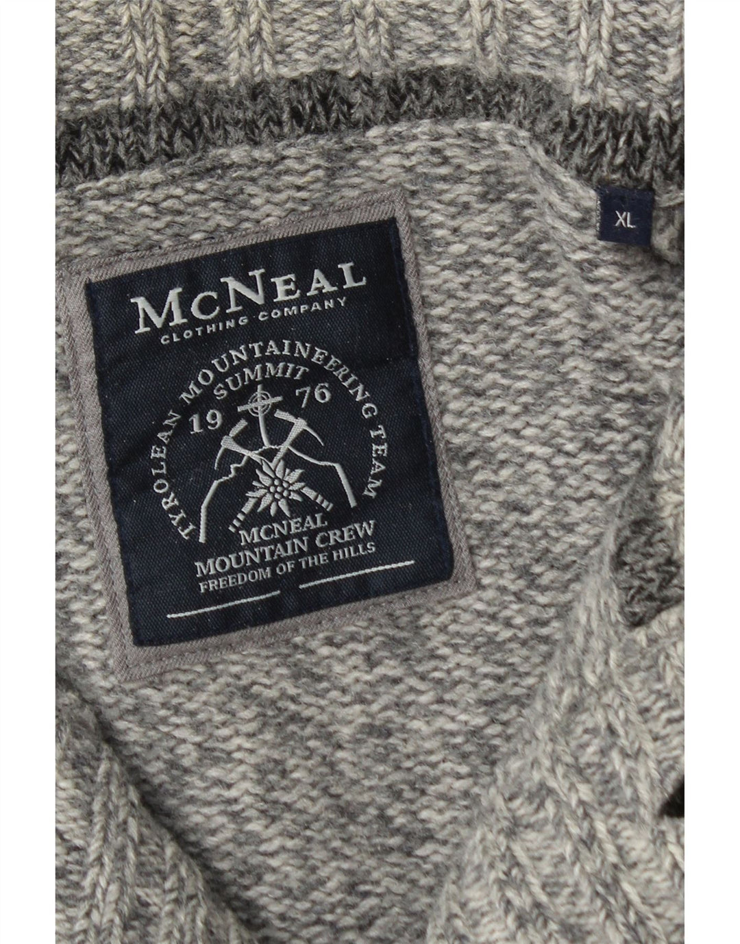 Maglione cardigan da uomo McNeal XL Lana d'agnello screziata grigia