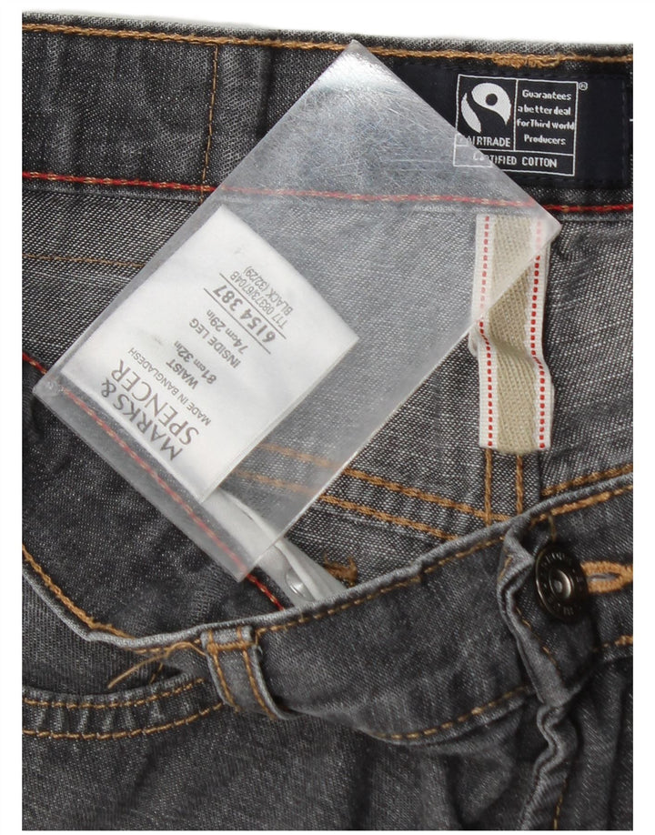 Jeans dritti Marks & Spencer da uomo blu Harbour W32 L29 cotone grigio