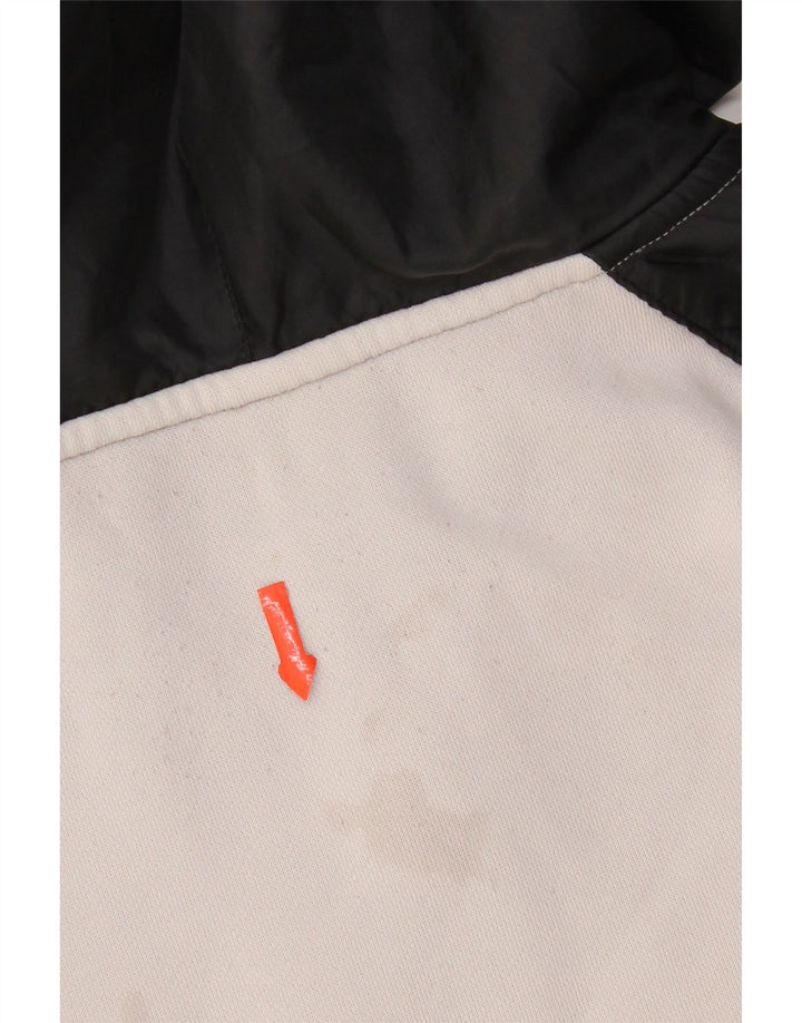 Felpa con cappuccio e zip grafica Nike da uomo in cotone color block medio nero