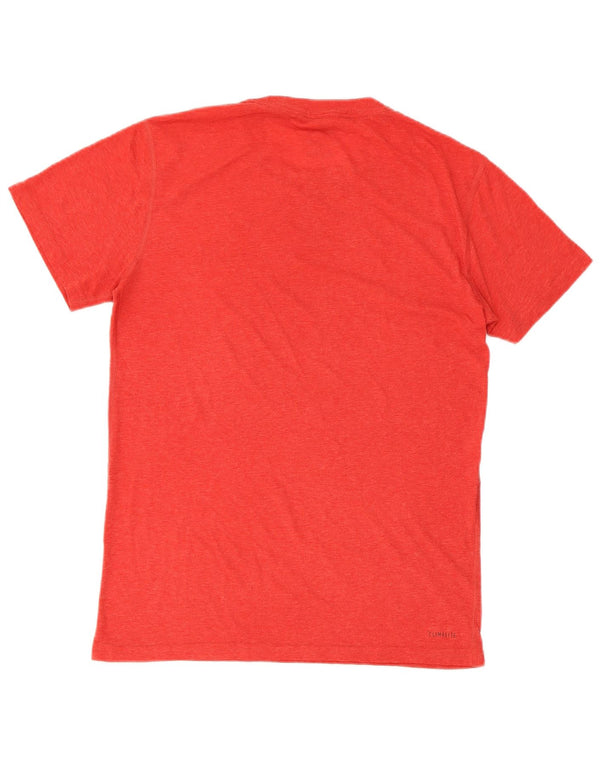 Adidas Uomo Manica Corta Regular T-shirt Top Piccolo Rosso Poliestere