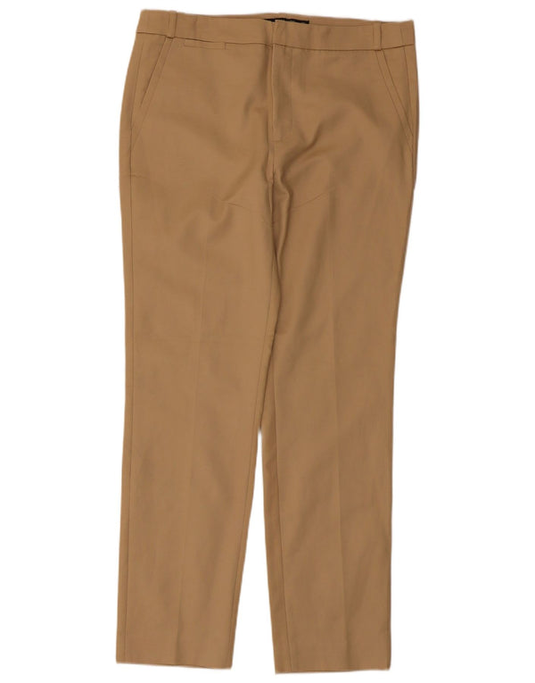 Zara Womens Straight Chino Trousers EU 40 Medium W30 L28 Beige Cotton