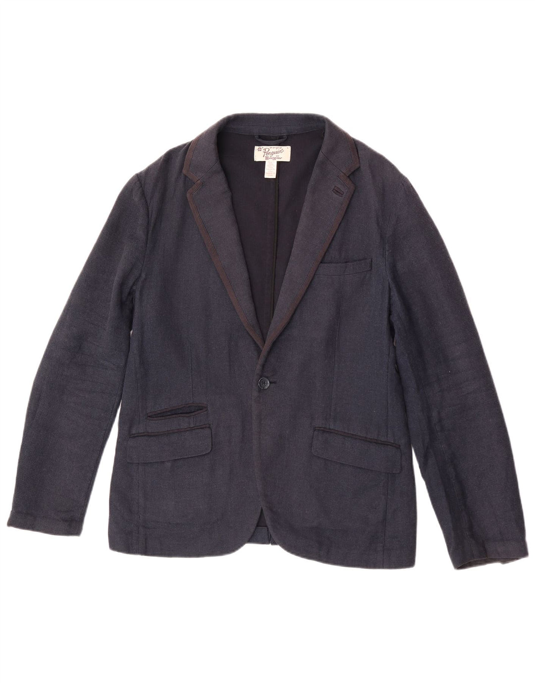 Giacca blazer da uomo a 1 bottone Penguin UK 40 grande cotone blu navy