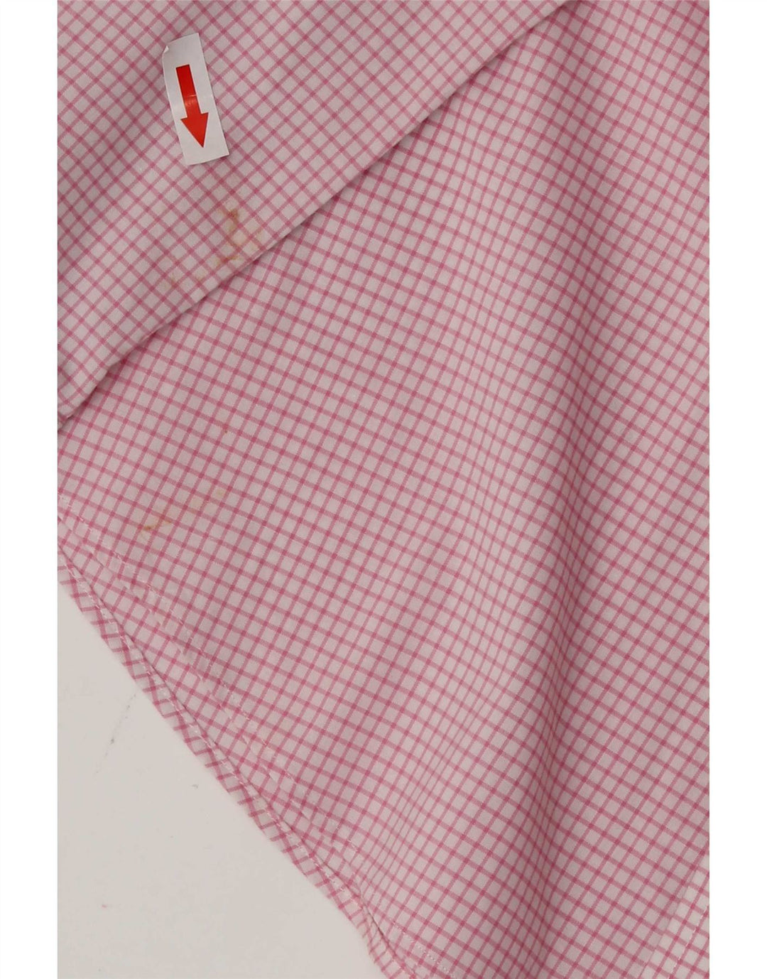 Camicia aderente da uomo Ralph Lauren taglia 15 38 cotone a quadri rosa medio