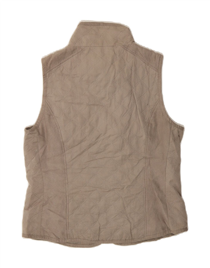 LAURA ASHLEY Womens Quilted Gilet UK 14 Medium Beige Polyester Vintage Laura Ashley and Second-Hand Laura Ashley from Messina Hembry 