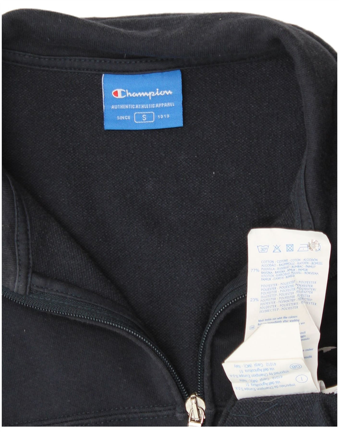 Giacca da ginnastica da uomo Champion piccola in cotone blu navy