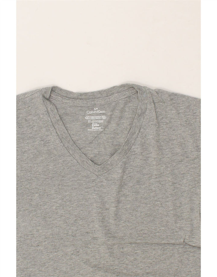 CALVIN KLEIN Mens T-Shirt Top UK 10 Small Grey Cotton Vintage Calvin Klein and Second-Hand Calvin Klein from Messina Hembry 