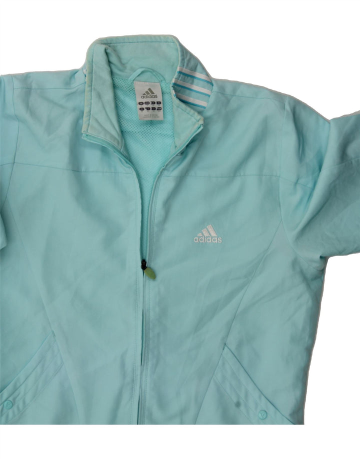 ADIDAS Womens Tracksuit Top Jacket UK 10 Small Blue Polyester Vintage Adidas and Second-Hand Adidas from Messina Hembry 