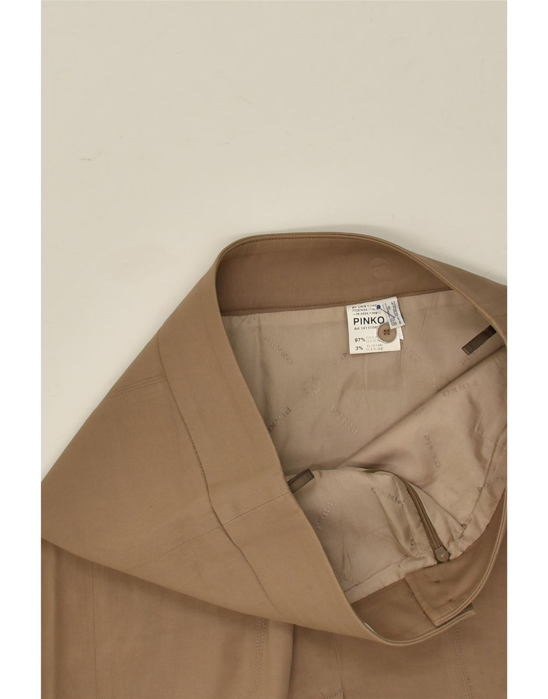 PINKO Womens Straight Skirt UK 10 Small W30  Brown Cotton | Vintage Pinko | Thrift | Second-Hand Pinko | Used Clothing | Messina Hembry 