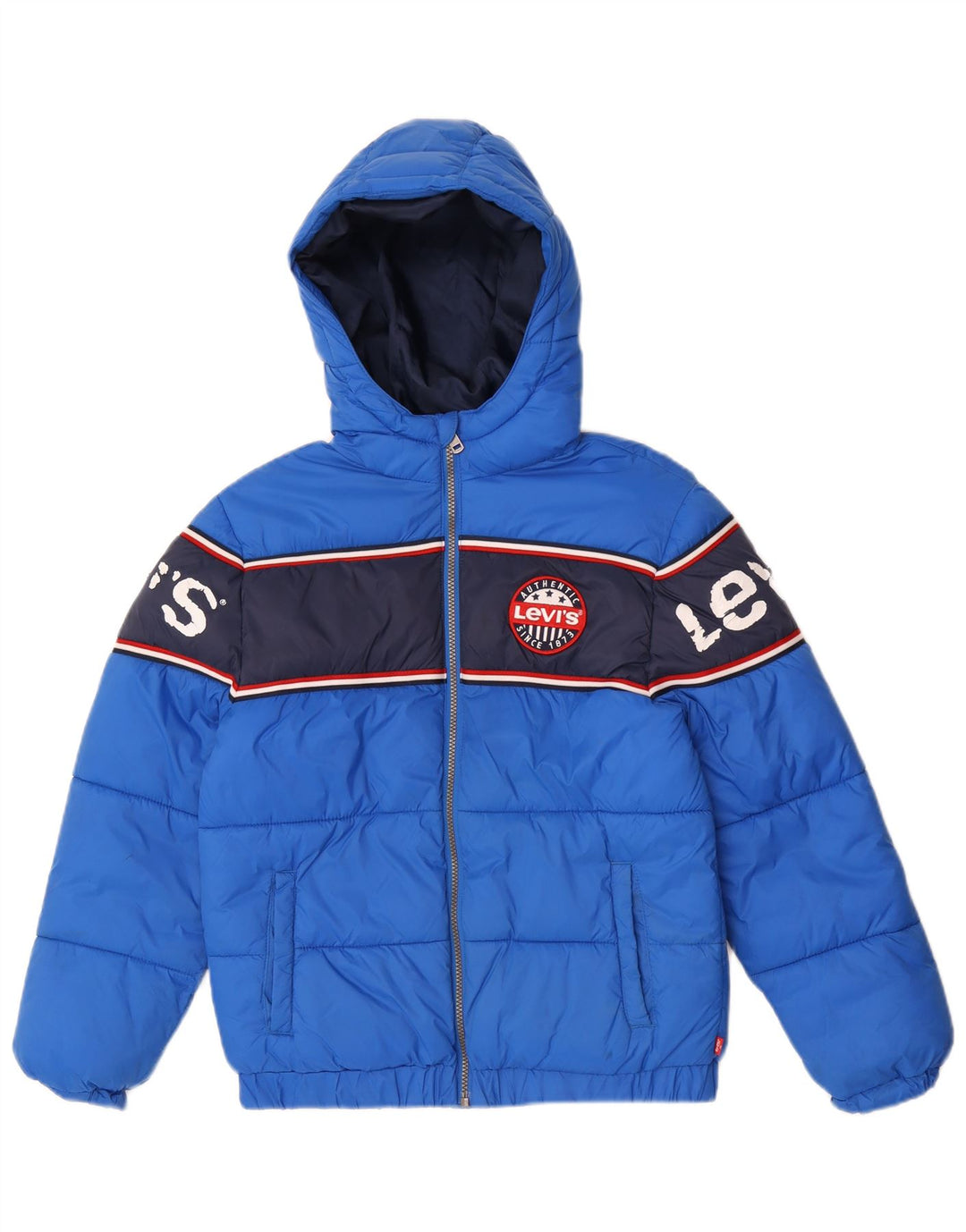Giacca imbottita con cappuccio grafica Levi's per ragazzi 12-13 anni Large Blue Colourblock