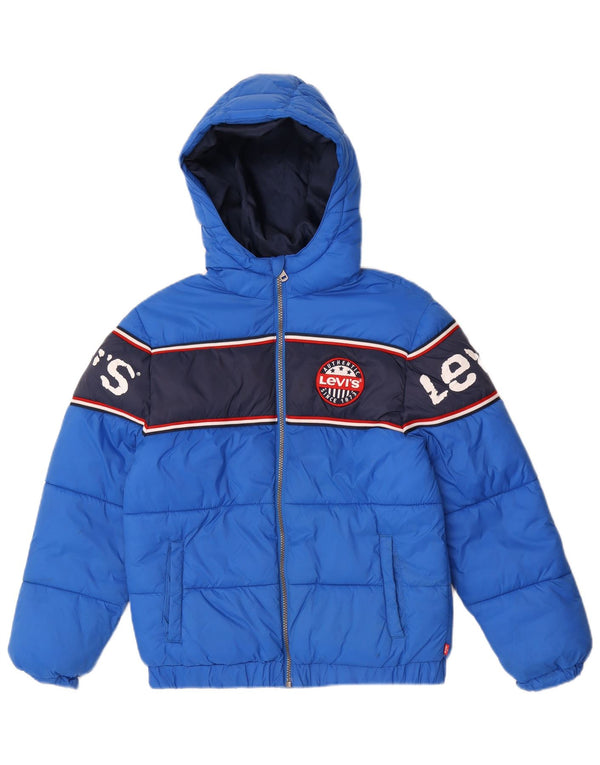 Giacca imbottita con cappuccio grafica Levi's per ragazzi 12-13 anni Large Blue Colourblock