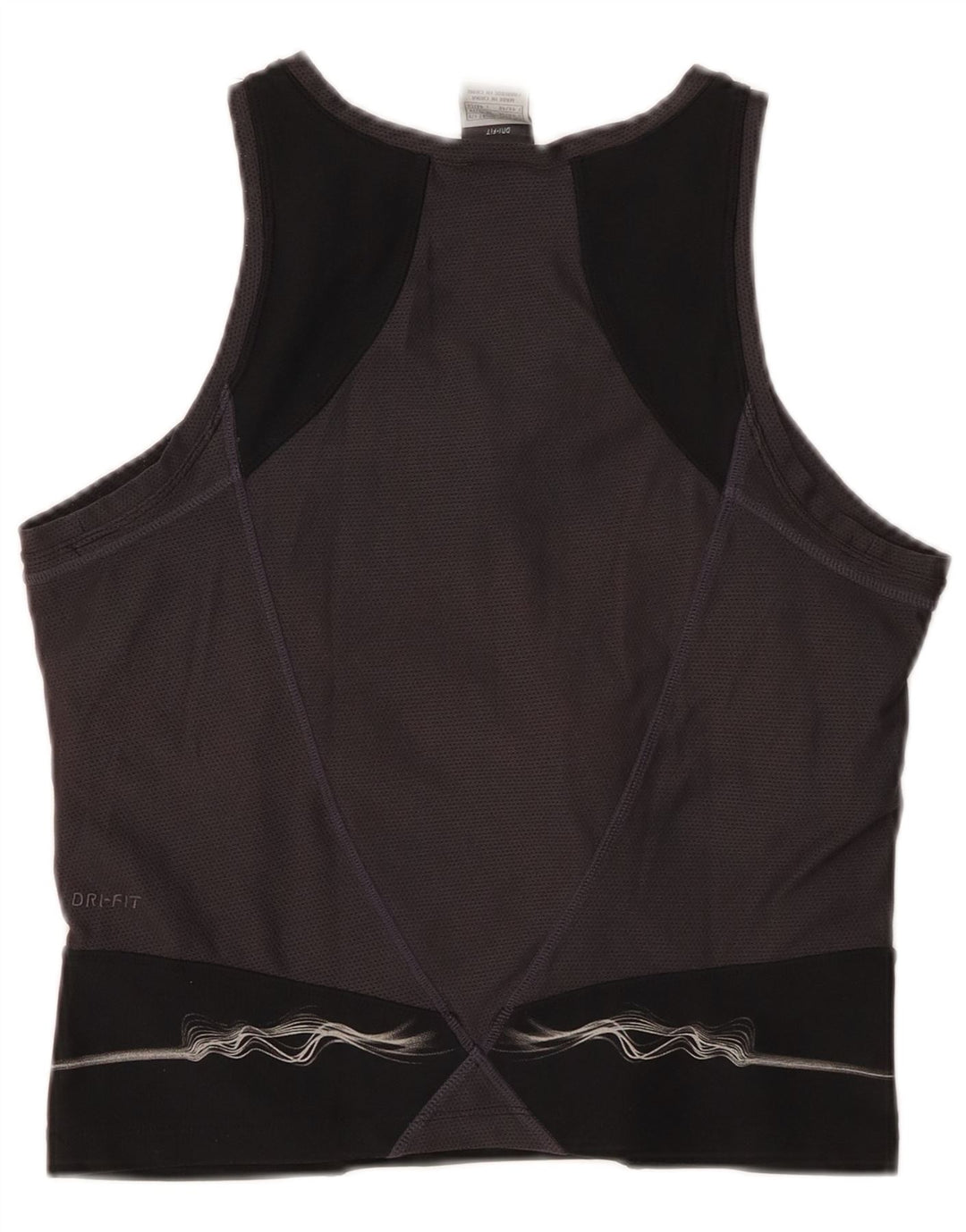 Canotta corta NIKE Dri Fit da donna UK 16/18 XL Poliestere color block nero