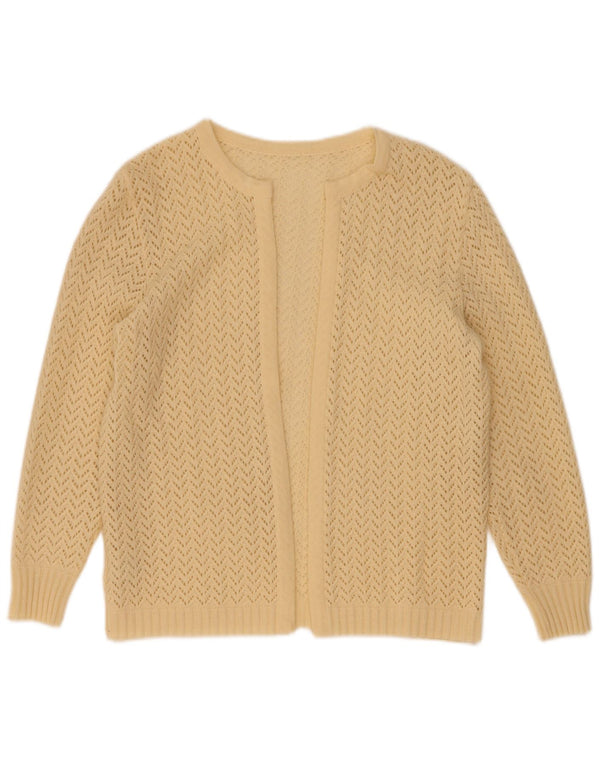Maglione cardigan aperto da donna Schoeller UK 12 Poliacrilico beige medio