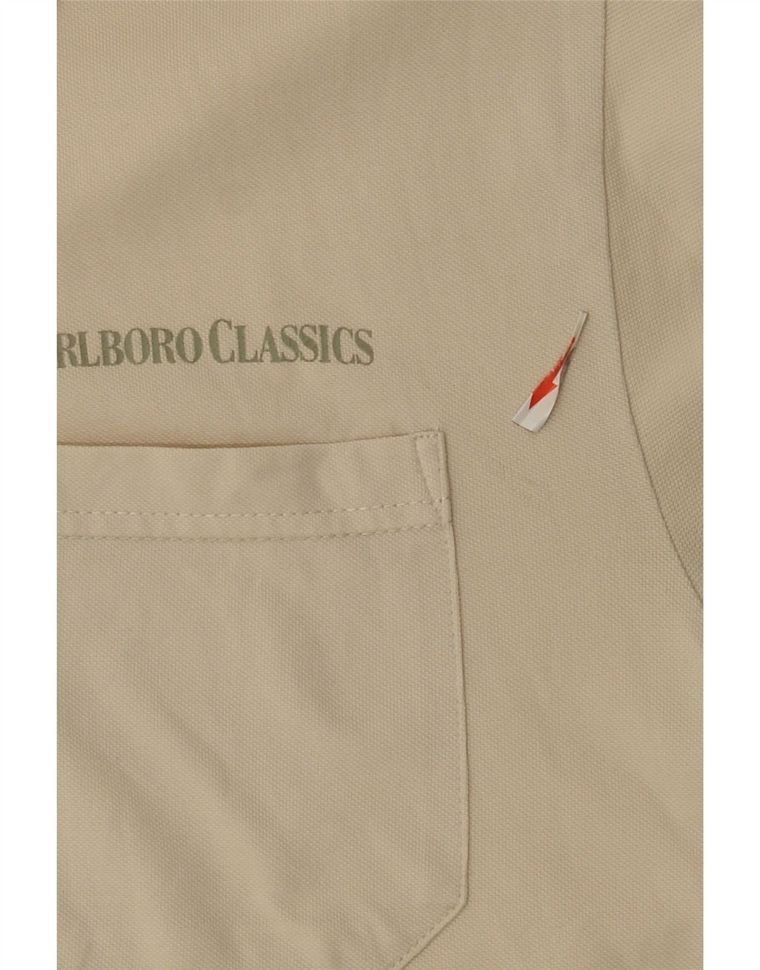 Polo da uomo Marlboro Classics in cotone bianco sporco medio