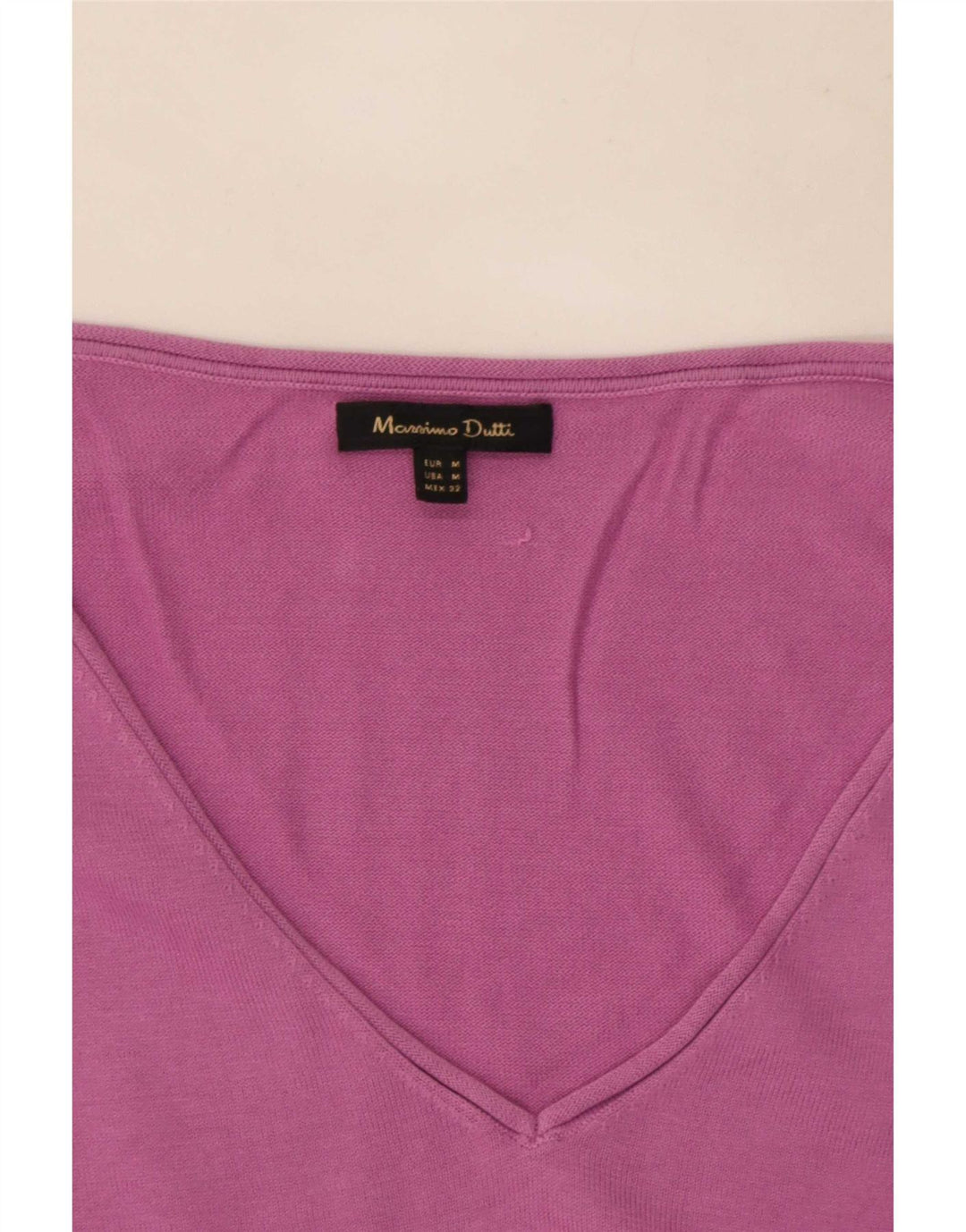 Maglione maglione con scollo a V da donna Massimo Dutti UK 14 Rosa medio