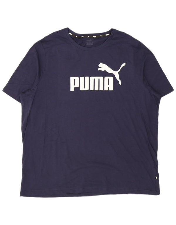T-shirt grafica da uomo Puma Top 3XL cotone blu navy