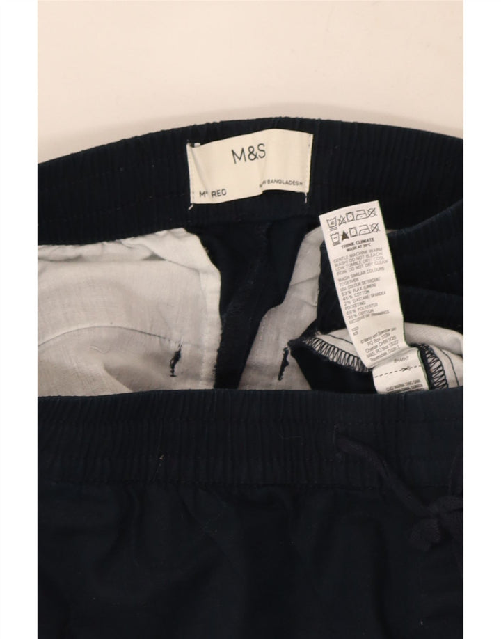 Pantaloni chino dritti da donna Marks & Spencer medi W30 L30 blu navy
