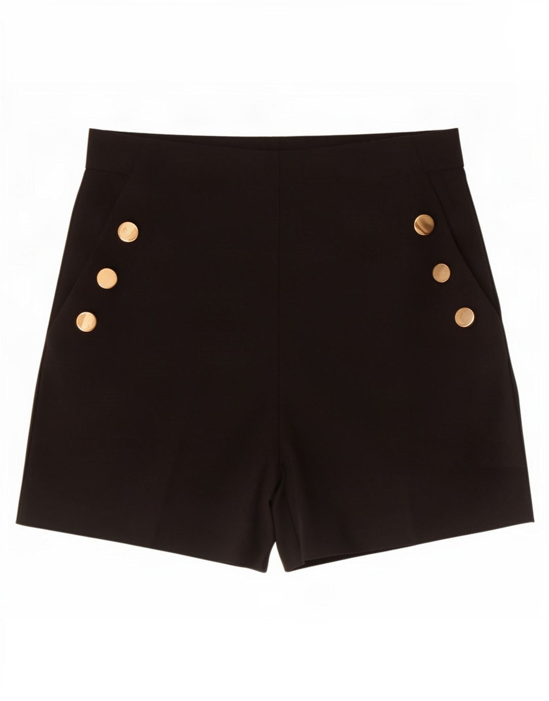 Pantaloncini casual a vita alta da donna Zara medi W28 poliestere nero