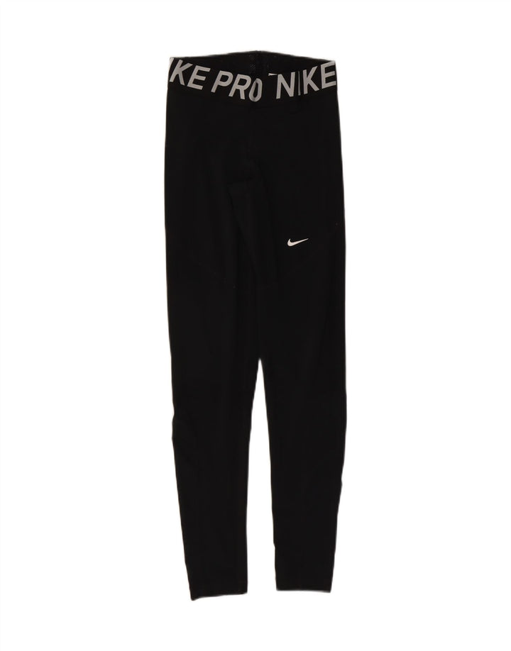 Leggings grafici da donna Nike UK 8 piccoli sportivi in poliestere nero