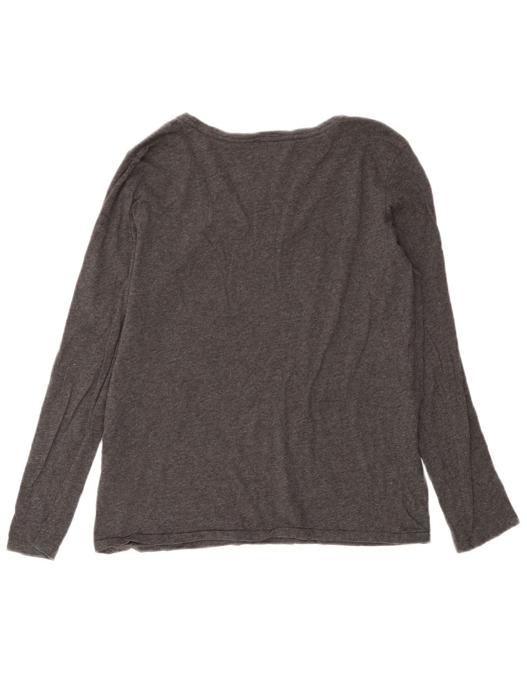 Top da donna a maniche lunghe Ralph Lauren UK 14 grande cotone grigio