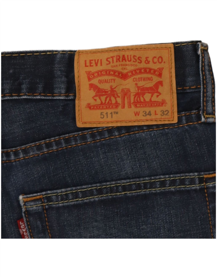 Jeans Levi's Uomo 511 Slim W34 L32 Cotone Blu Navy