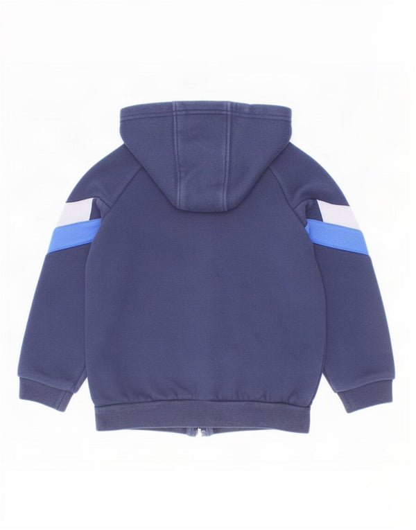 Maglione con cappuccio e zip Adidas per ragazzi 3-4 anni in cotone color block blu navy