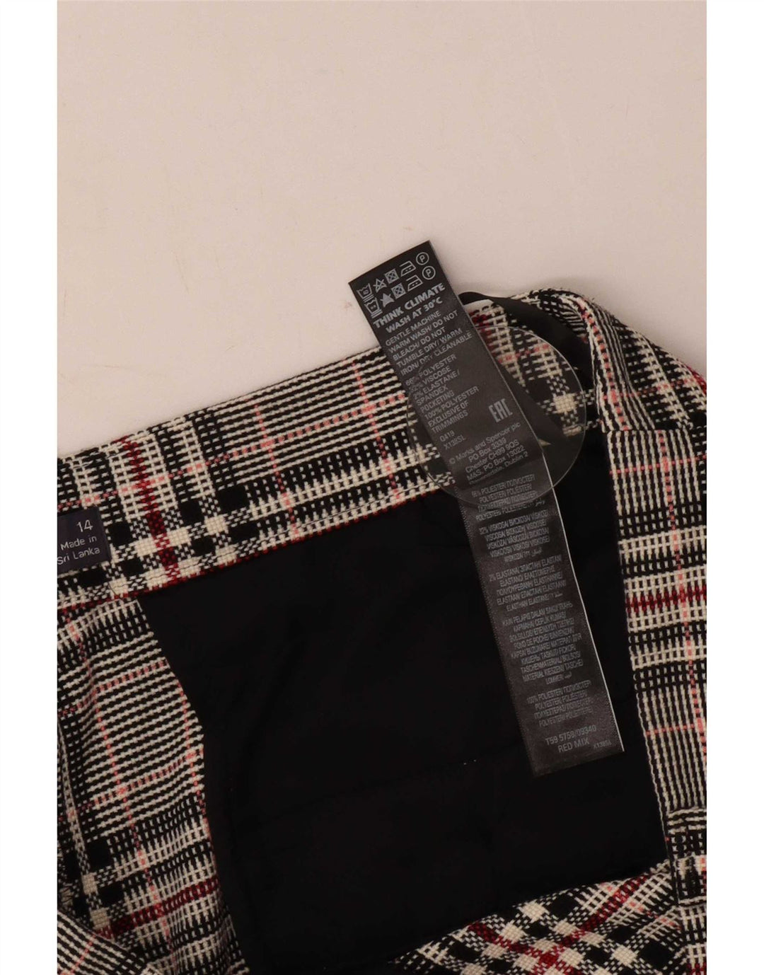 Pantaloni da abito da donna Marks & Spencer UK 14 Large W34 L26 Multicolore