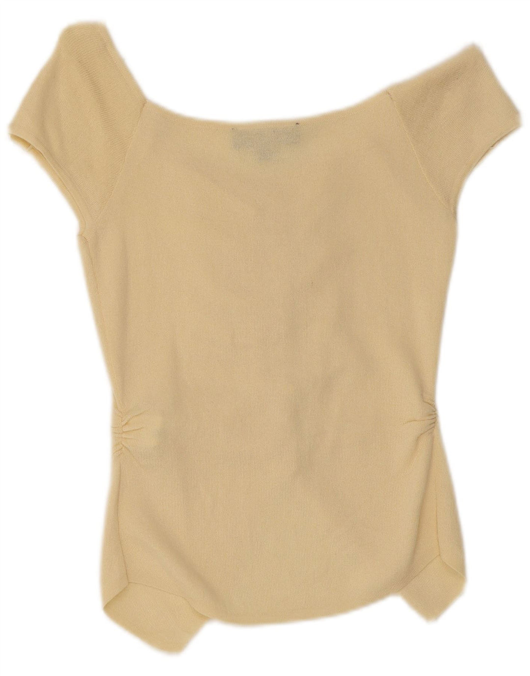 Camicia Zara da donna a maniche corte camicetta UK 12 viscosa gialla media