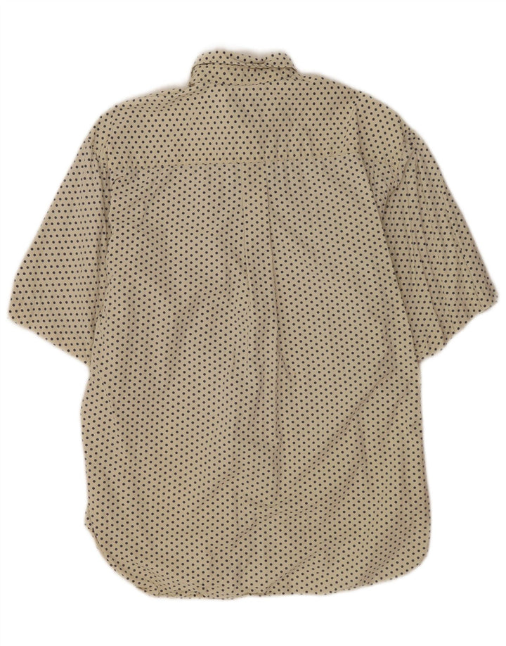 Camicia a maniche corte da uomo Replay in cotone maculato beige medio