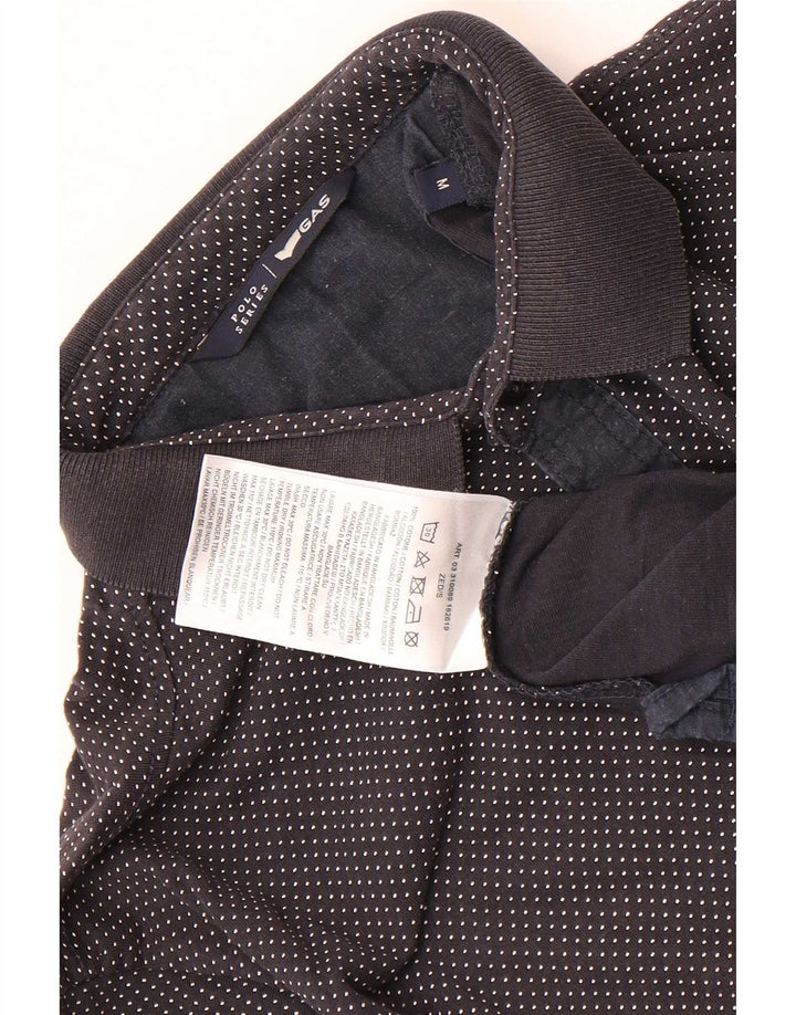 Polo Gas da uomo in cotone maculato medio blu navy