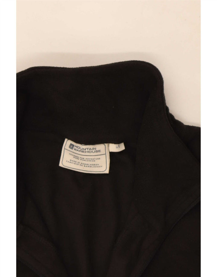 Mountain Warehouse Maglione in pile da uomo con collo e zip grande in poliestere nero