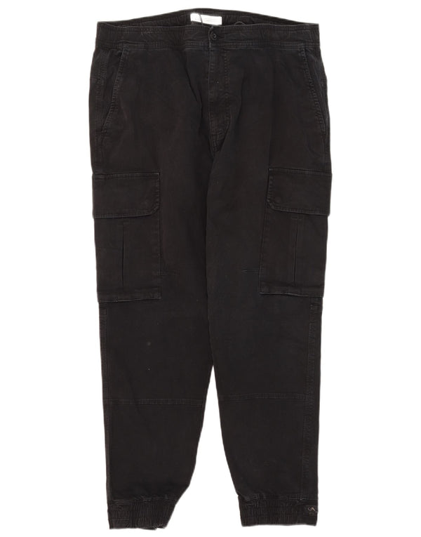 Pantaloni cargo da jogging da uomo Zara EU 44 Large W34 L26 cotone nero
