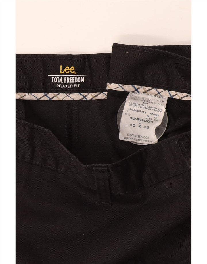 Pantaloni chino da uomo dalla vestibilità comoda LEE W40 L32 in cotone nero