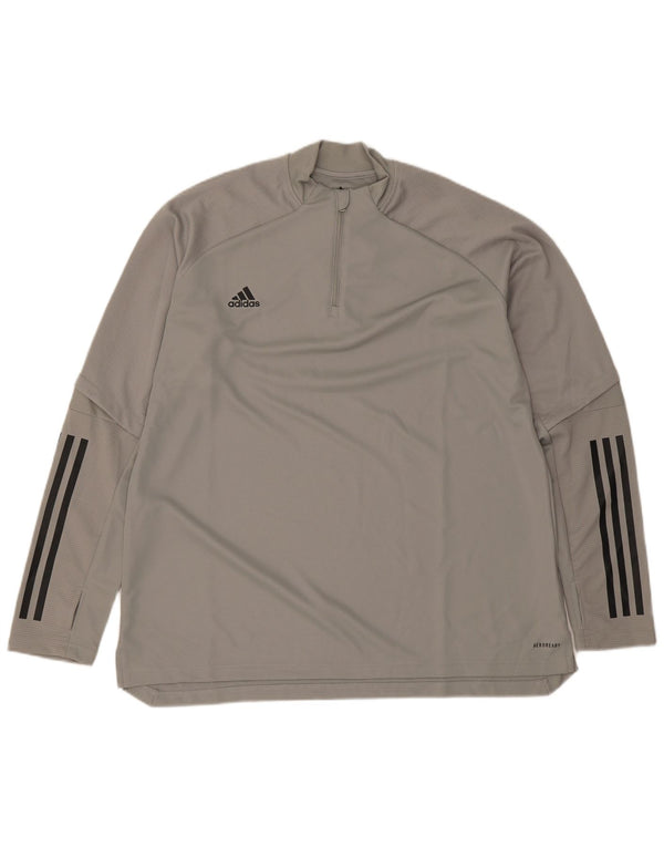 Top da tuta pullover con zip e collo Adidas Aeroready da donna UK 24/26 2XL Grigio