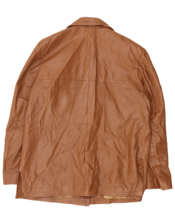 Giacca in pelle da donna vintage IT 44 in pelle marrone medio