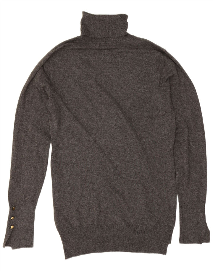 Maglione maglione collo alto da donna Zara UK 14 grande grigio