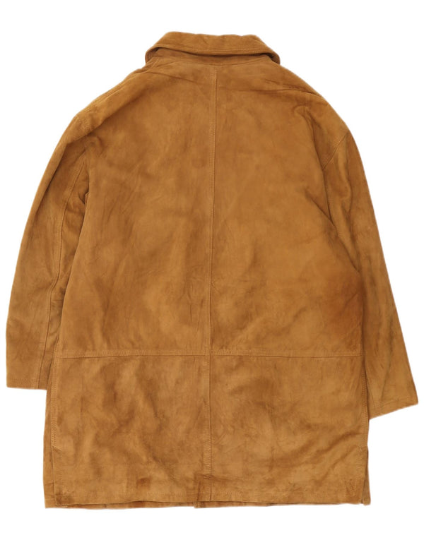 Soprabito vintage da uomo in pelle scamosciata IT 54 2XL in pelle marrone