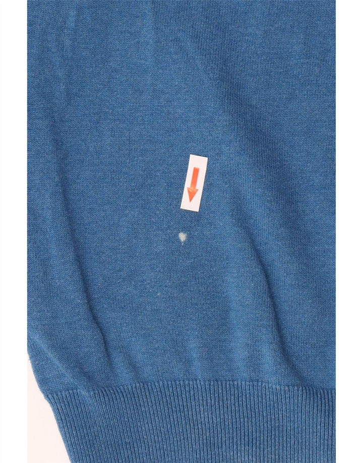 MARKS & SPENCER Maglione da uomo con scollo a V piccolo cotone blu