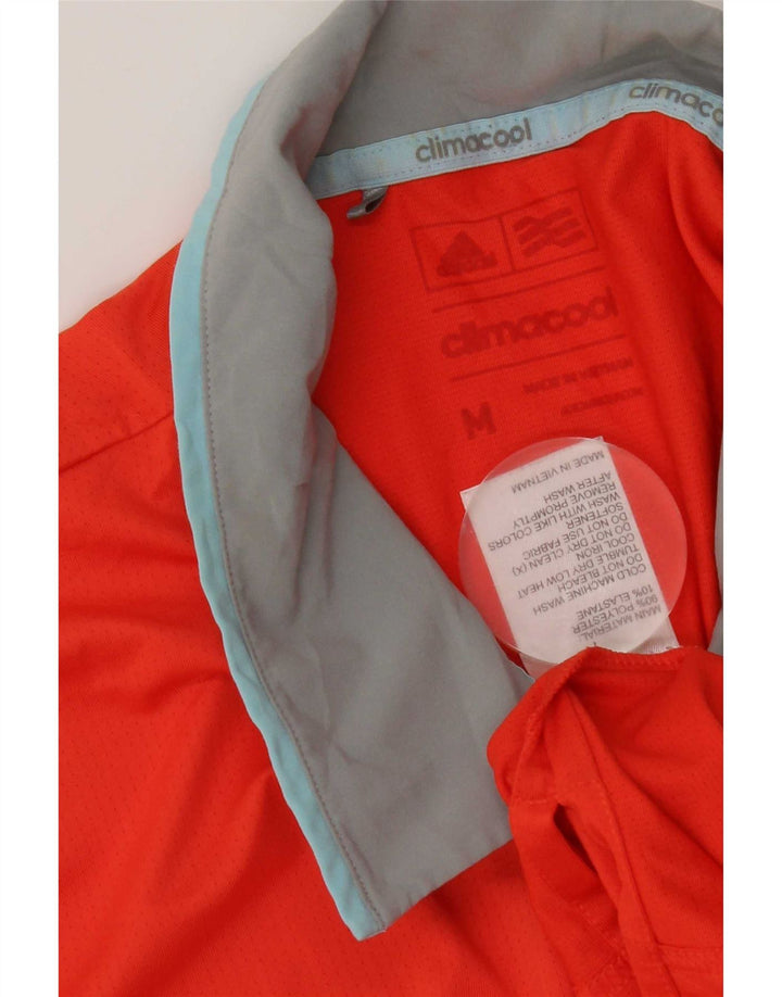 Polo da rugby Adidas Climacool da uomo in poliestere arancione medio