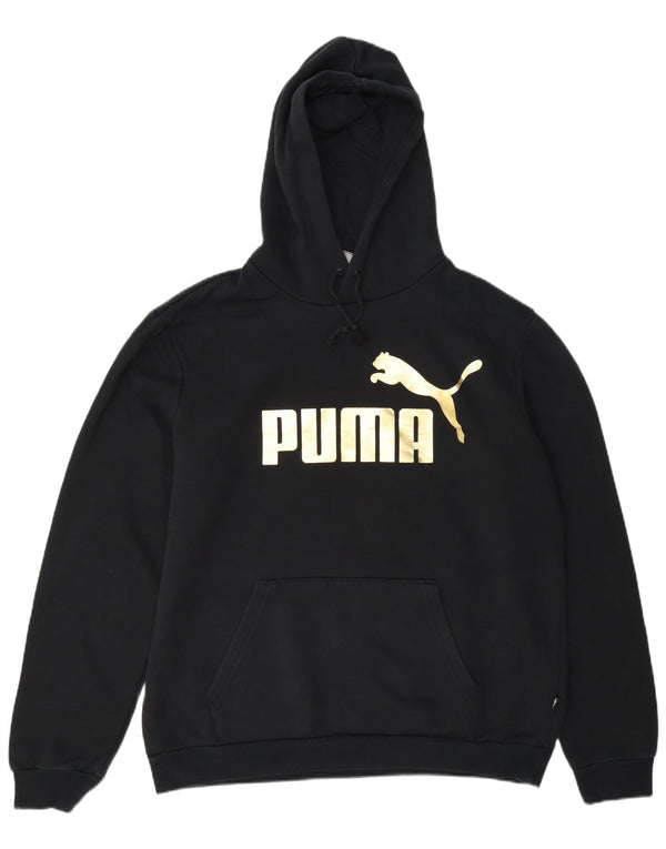 Felpa con cappuccio grafica da uomo Puma Large in cotone nero